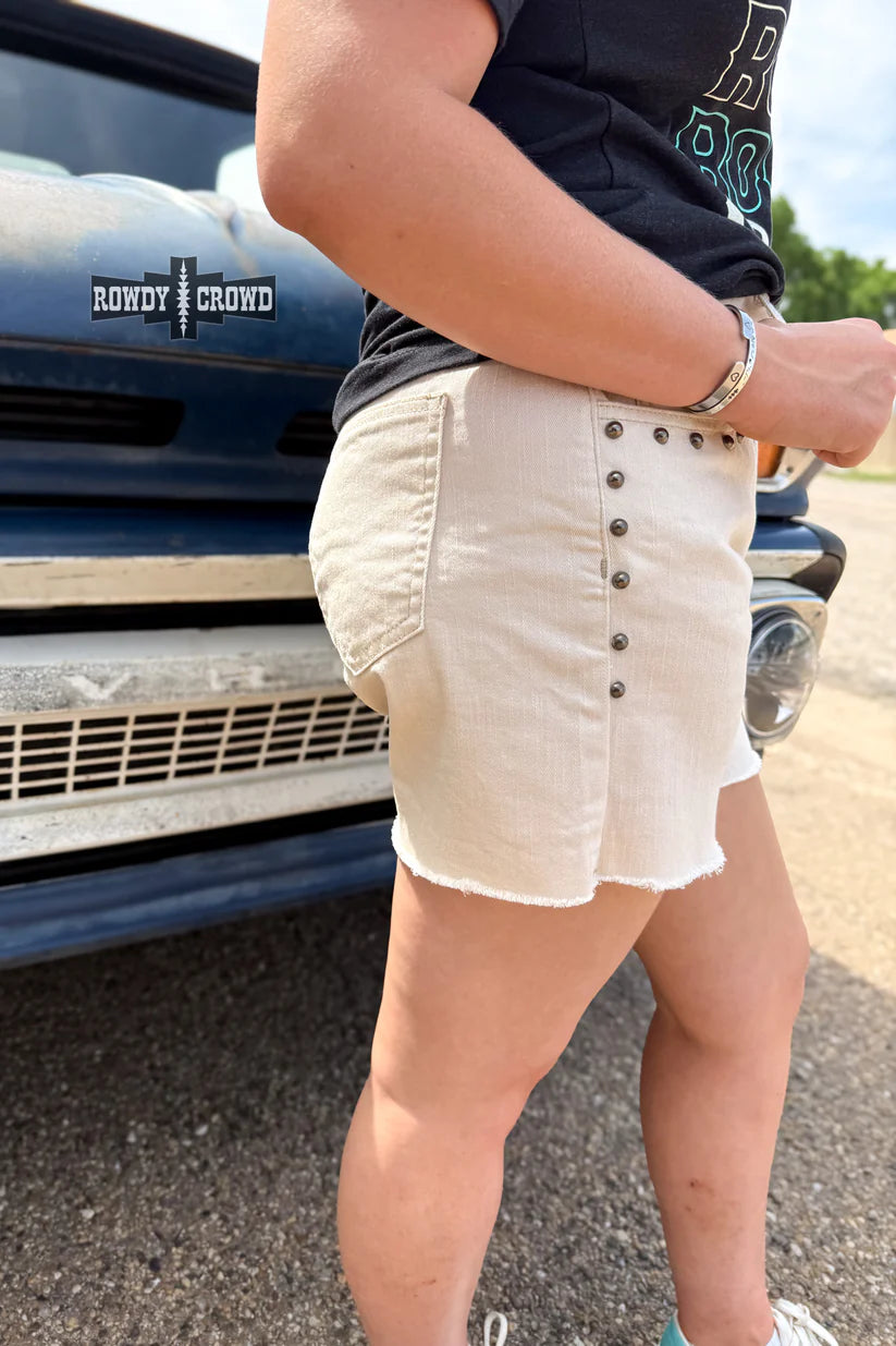CREAM- Shenandoah Stud Shorts