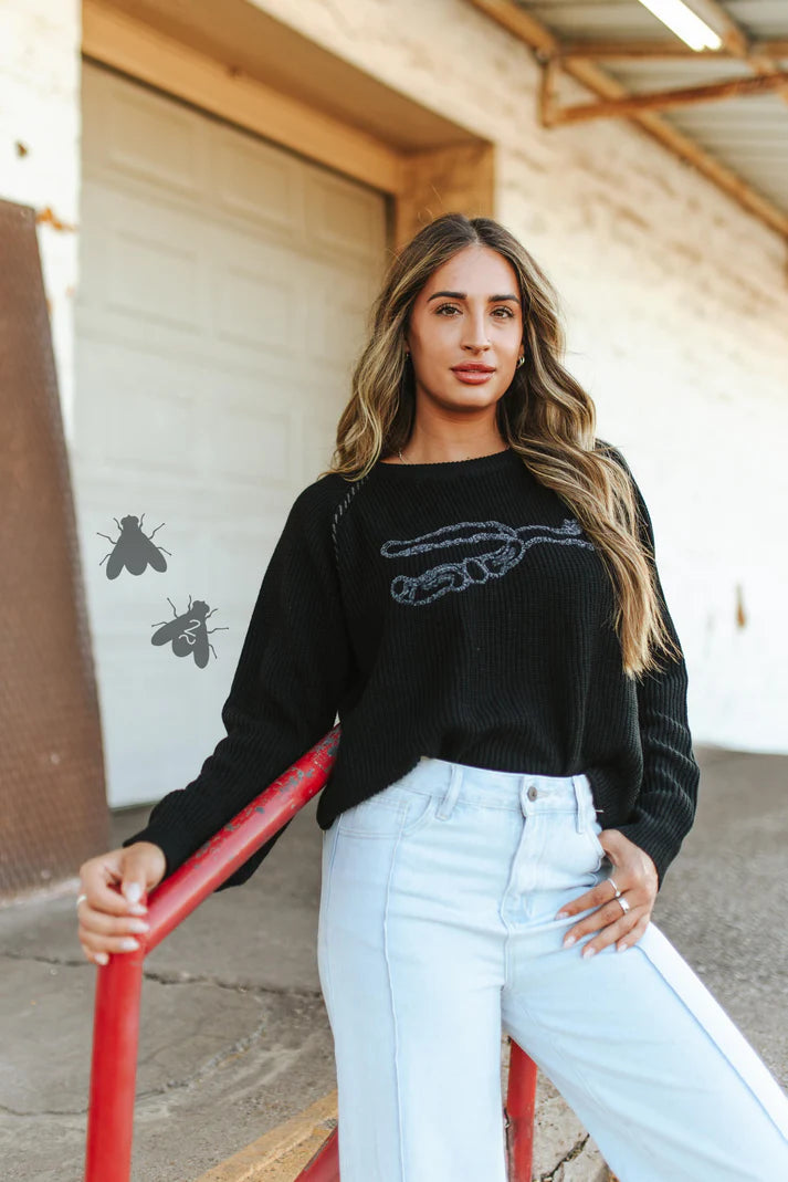 KNIT 'EM COWBOY SWEATER *MIDNIGHT