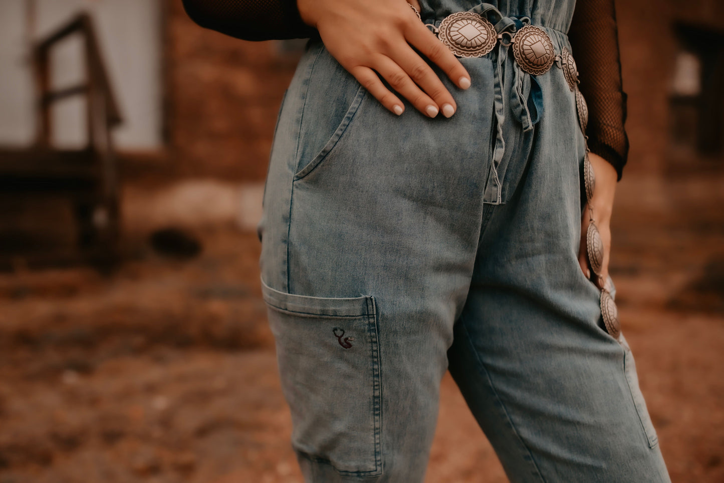 Denim Inspired Scrub Jumpsuit