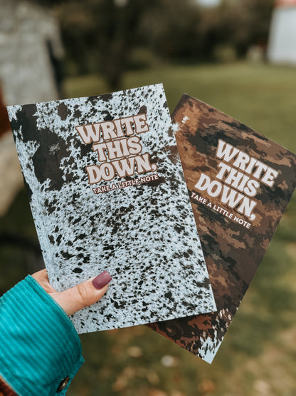 Cow Hide Print Lined Journals