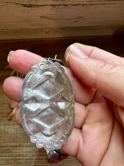 Sterling Silver Dangle Earrings – Native Made by Leander & Rhonda Largo, USA