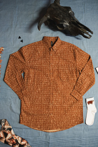 BRAND YUR CATTLE BUTTON DOWN [MENS]