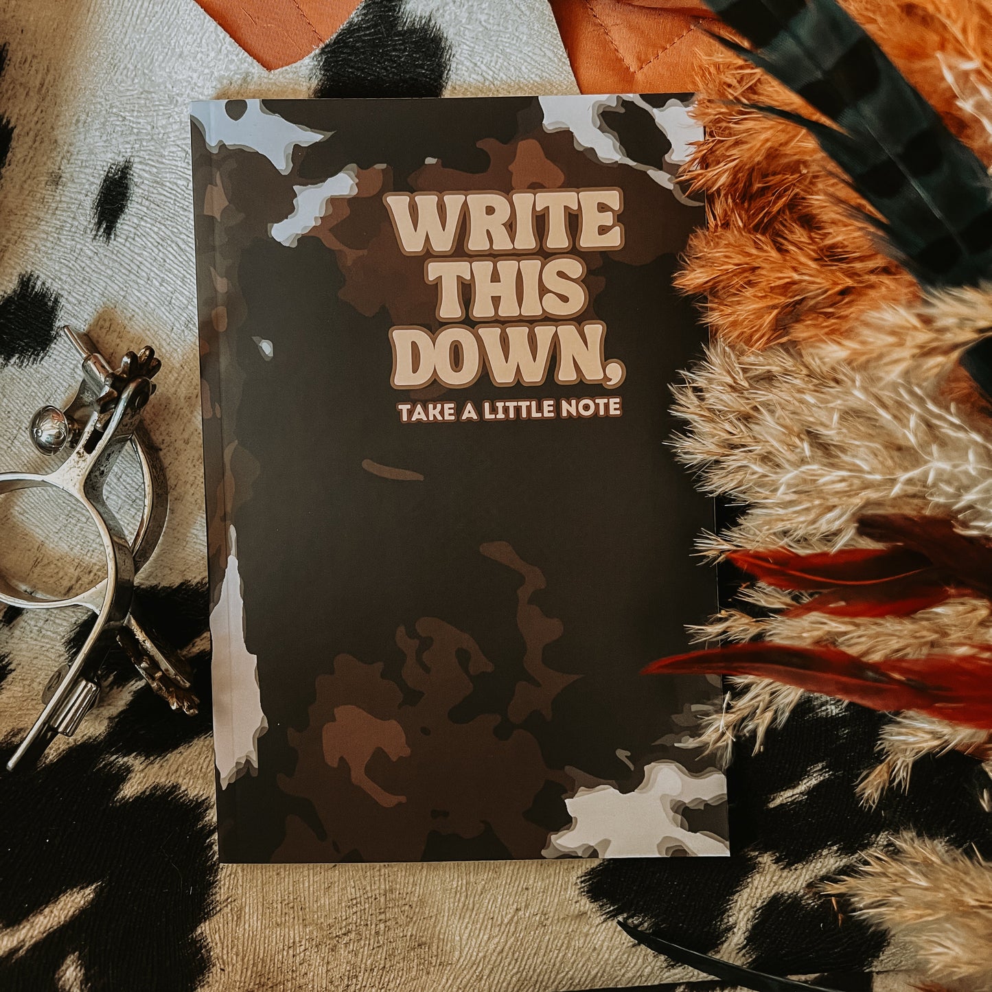 Cow Hide Print Lined Journals