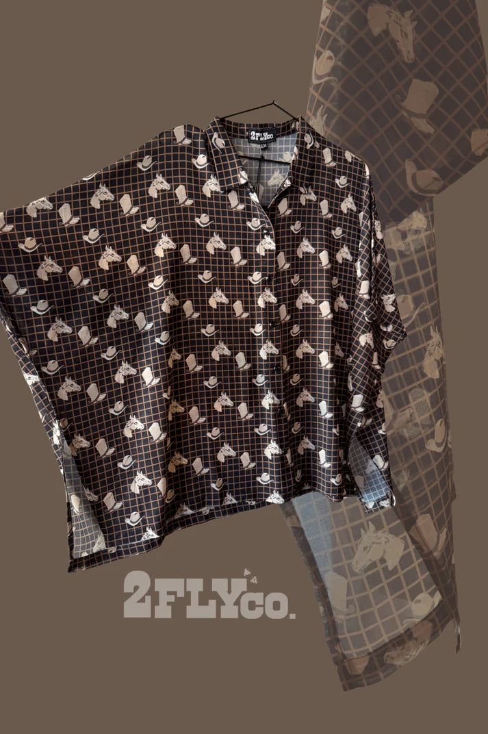 GRIDDY BANG BANG PONCHO SHIRT