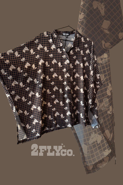 GRIDDY BANG BANG PONCHO SHIRT