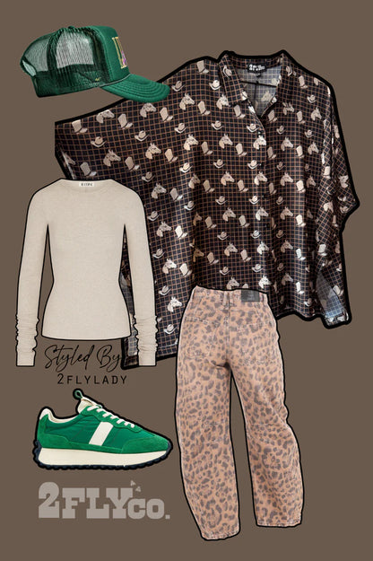 GRIDDY BANG BANG PONCHO SHIRT