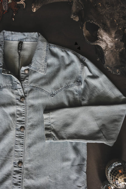 HOMESTEADER DENIM SHIRT DRESS/SHIRT