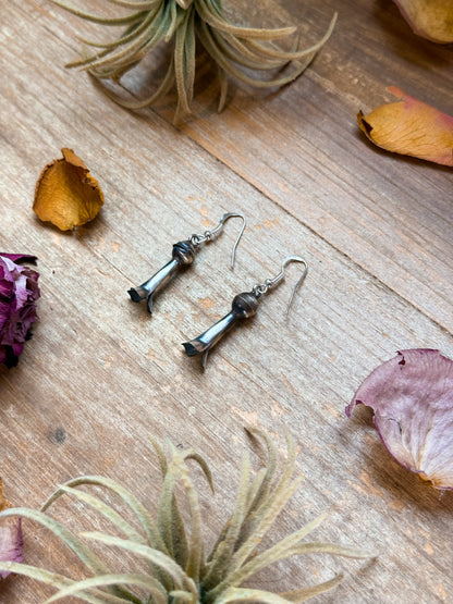 Sterling Silver Medium Blossom Dangle Earrings