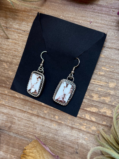 Sterling Silver Wild Horse Jasper Dangle Earrings – Handmade by Artist Jason Ogg