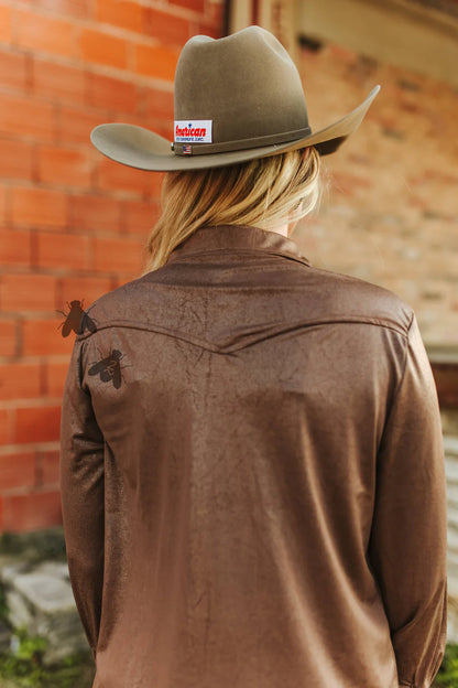 LEATHER LUX SHIRT *CHOCOLATE