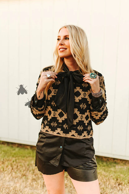 LEATHER OUTLAW TOP *MIDNIGHT