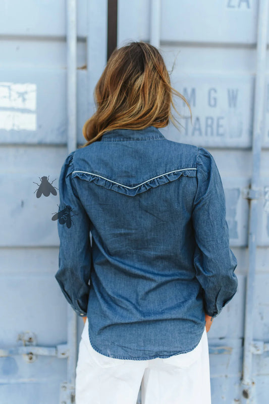 ROWDY RUFFLES L/S TOP *DARK