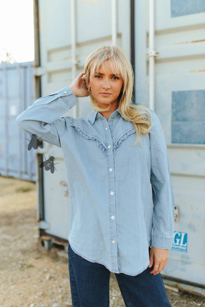 ROWDY RUFFLES L/S TOP  *LIGHT