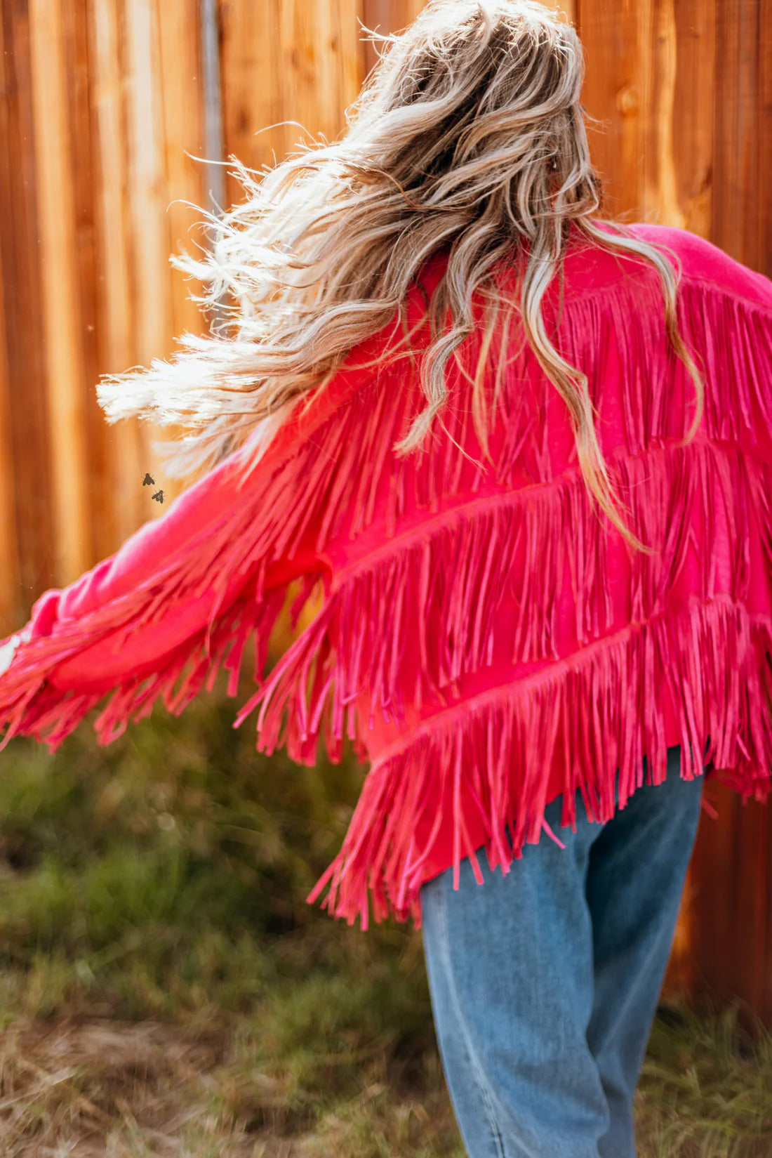 FRINGE FINATIC CARDI *PINK