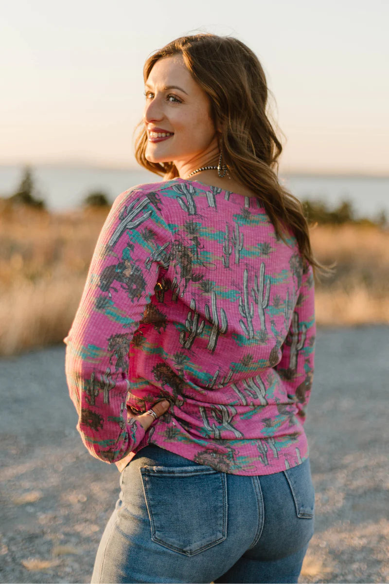 BLUSH & BRONCS TOP