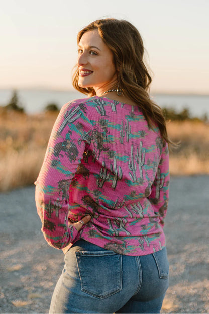 BLUSH & BRONCS TOP