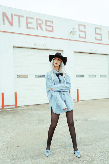 HOMESTEADER DENIM SHIRT DRESS/SHIRT