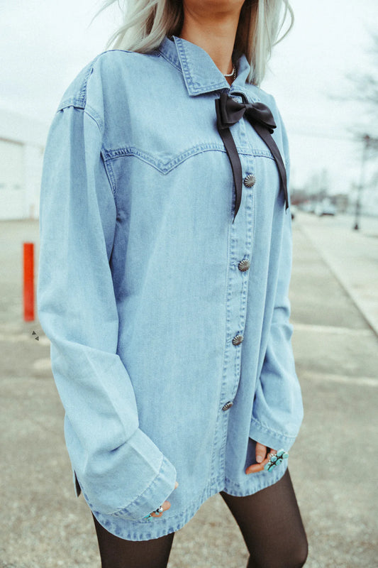 HOMESTEADER DENIM SHIRT DRESS/SHIRT