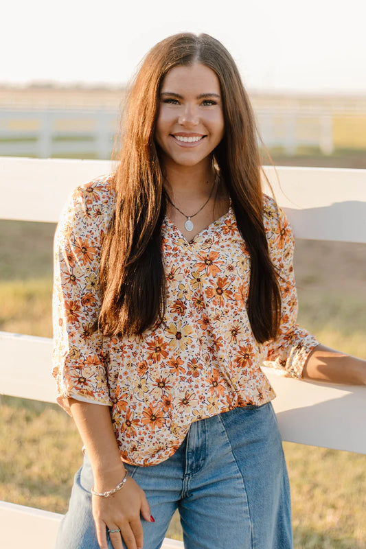 FALL FLOWERS TOP