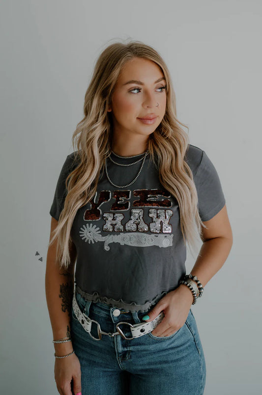 SPUR ME SILVERS *CROP TEE