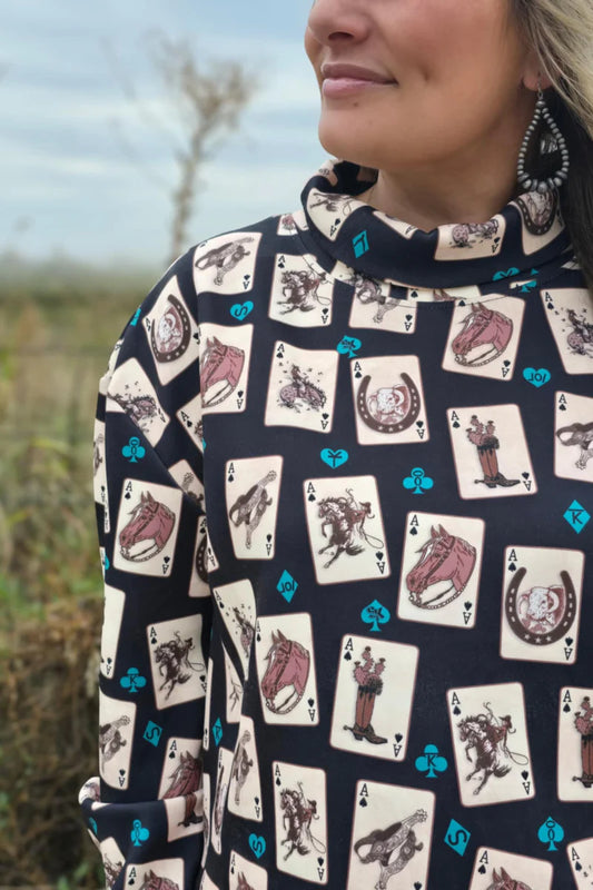 LUCK OF THE BRAND MOCK NECK TOP