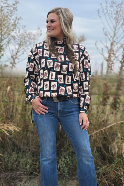LUCK OF THE BRAND MOCK NECK TOP
