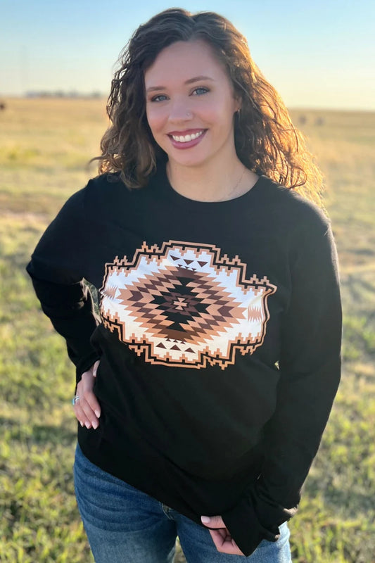 NAVAJO RUG LONG SLEEVED TEE