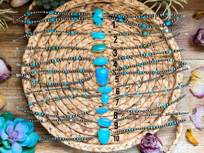 Sterling Silver & Turquoise Choker – 13” + Extender – In-House Silversmithing – Real Turquoise & Spiny Oyster Options